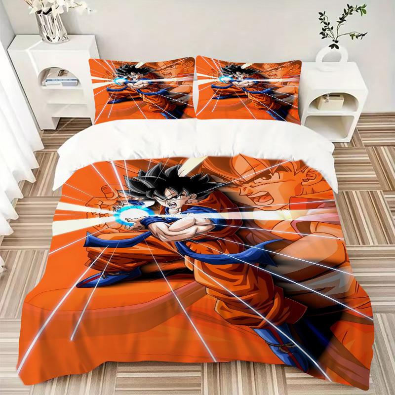 3pcs Goku, DragonBall Bedding Set. Soft and Comfortable with No Core Included (1x Duvet Cover + 2x Pillow Covers) yy251009231
