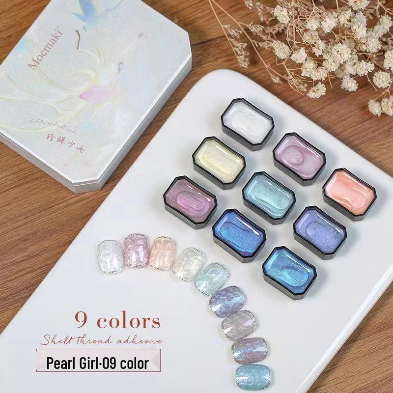 

Жемчужный девятисеточный гель-лак для ногтей «Пэт-пэт» и набор инструментов