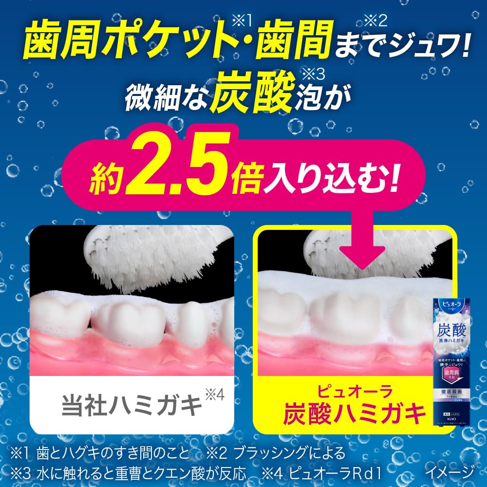 Pyuora Carbonated Prevents Periodontal Disease Toothpaste, 95g, [Quasi-drug]