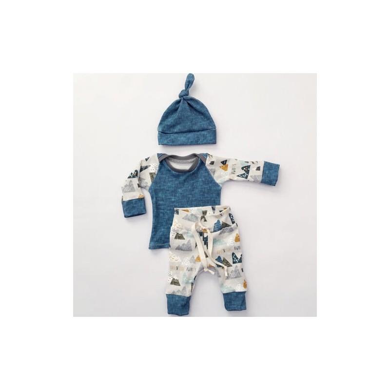 

3pcs Premium Quality Newborn Baby Boys Girls Romper Jumpsuit T-shirt Pants Set For Stylish Comfort 0-3 M