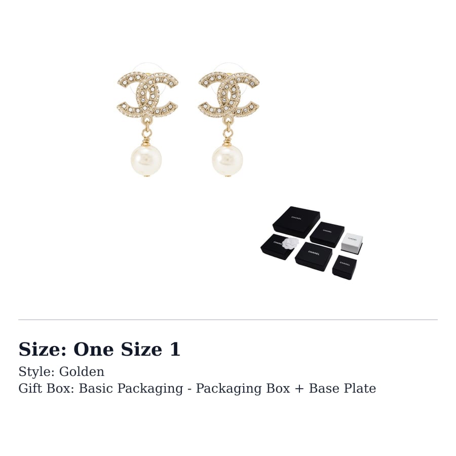 CHANEL Stud Earrings Women`s Gold A86506
