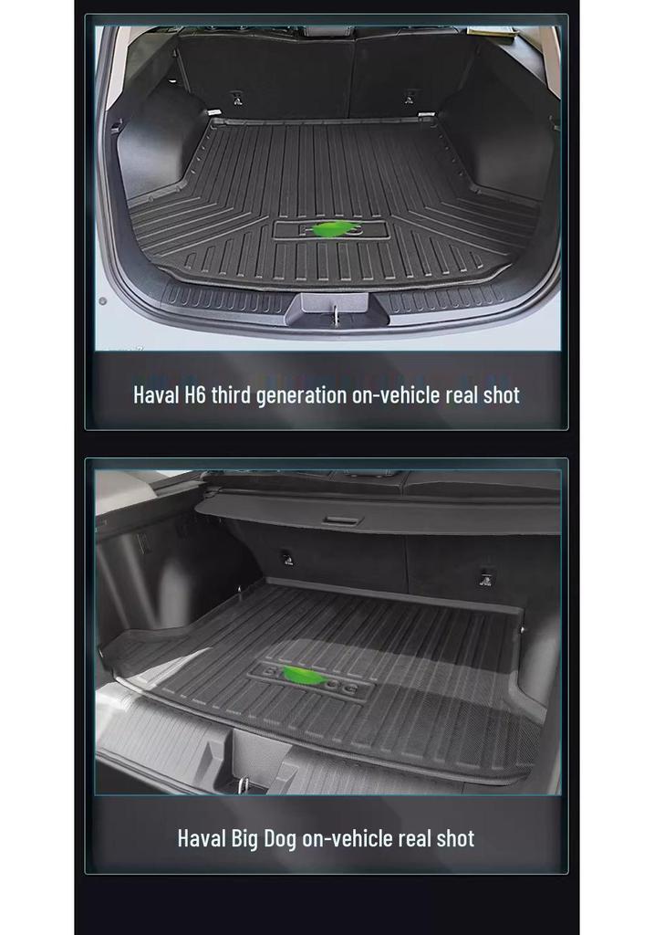 2025 Denza N8L Six-Seater Car Waterproof TPE Trunk Mat with Odorless, Eco-Friendly, Wear-Resistant Backrest Pad and Carbon Fiber Texture