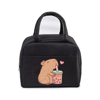Capybara Cute Cartoon Bento Bag Elementary School Lunch Box Storage Bag Work Lunch Bag