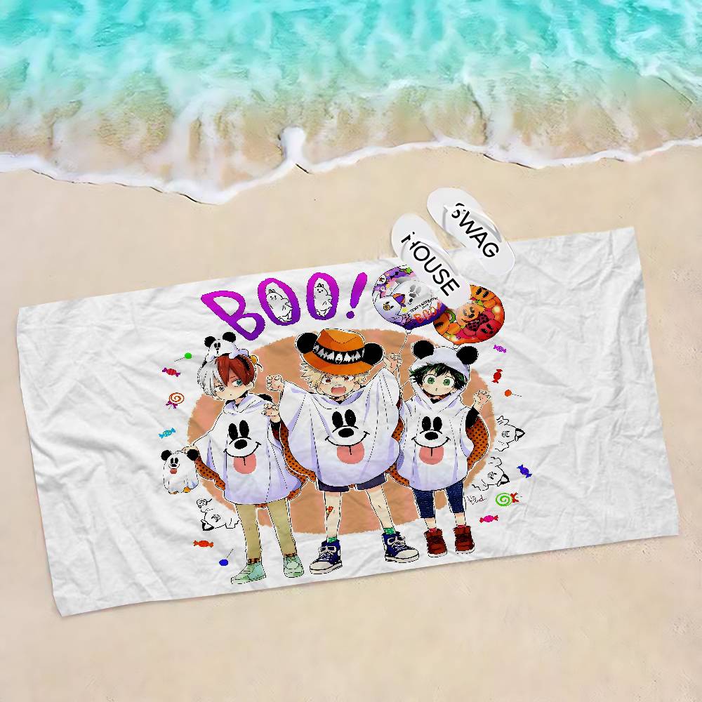 Anime M-My Hero Academia Microfiber Printed Beach Towel Mountain Climbing Yoga Beach Swimming Running Absorbent Soft Towel