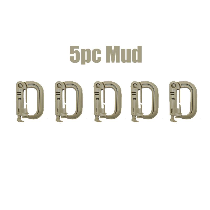 5 Stück Kunststoff Schäkel Karabiner D-Ring Clip Molle Gurtband Rucksack Schnalle Schnappverschluss Grimlock Multi Outdoor Wandern Camping Ausrüstung