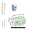 Bento Box Adult Lunch Box Containers Microwave Dishwasher Safe with 3 Compartment Leakproof Reusable Salad Snackle Box