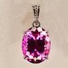 Natürlicher oval geschliffener rosa Rubin Anhänger 925 Sterlingsilber 29 ct Edelstein ZERTIFIZIERT my.pd-21-k