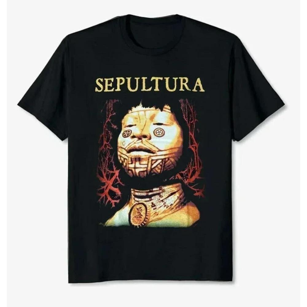 

2024 Vintage Men s T Shirt Cotton SEPULTURA ROOTS 30 YEARS METAL CAVALERA Printed T-shirt for Men Clothing Hip Hop Short Sleeve XXXXXL чёрный