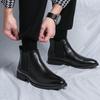 Men's Autumn/Winter 2025 Pointed Toe High-Top Leather Boots – Business Chelsea Slip-On Martins