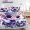 Octopus Pattern Bedding Quilt Set Quilt Cover Pillowcase Home Decoration Birthday Gift (1 * duvet cover + 2 * pillowcase, without core)