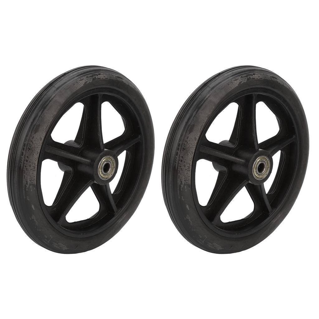 2pcs Replacement Wheel Professional Black Safe PU Front Wheel Accessory for Electric Wheelchair
