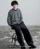 SIDE23-183 Striped Long-sleeved T-shirt