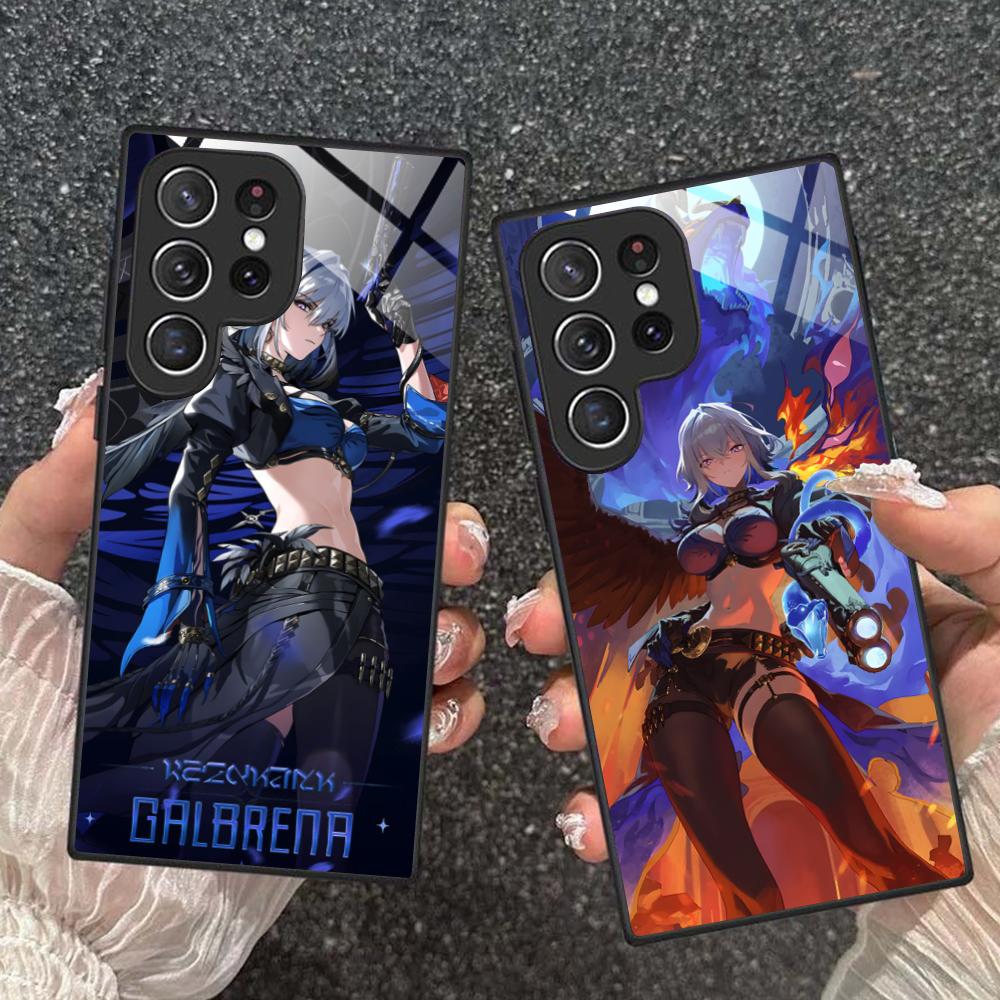 Wuthering Waves Galbrena Phone Case for Samsung Galaxy S26 S25 S24 S23 S22 S21 S20 Note20 Plus FE Ultra Glass Colorful Cover