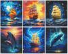 Diamond painting 5d z ramą haft diamentowy duży statek mozaika 40x50 cm