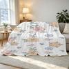 Halloween & Christmas Floral Flannel Blanket – Soft Skin-Friendly Warm Throw, No Shedding Single Bed Blanket, Cozy Bedroom Home Decor for Relax