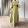 Cross-border Europe, America, Amazon  Autumn New Women's Clothing Fashion Temperament Shawl Simple Long-sleeved Long Dress Two Pieces