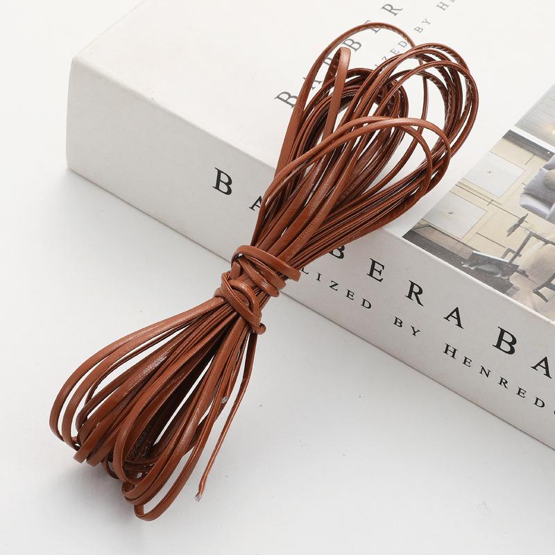 2mm Hand Diy Woven Flat Pu Leather String Material for Jewelry Necklace Making