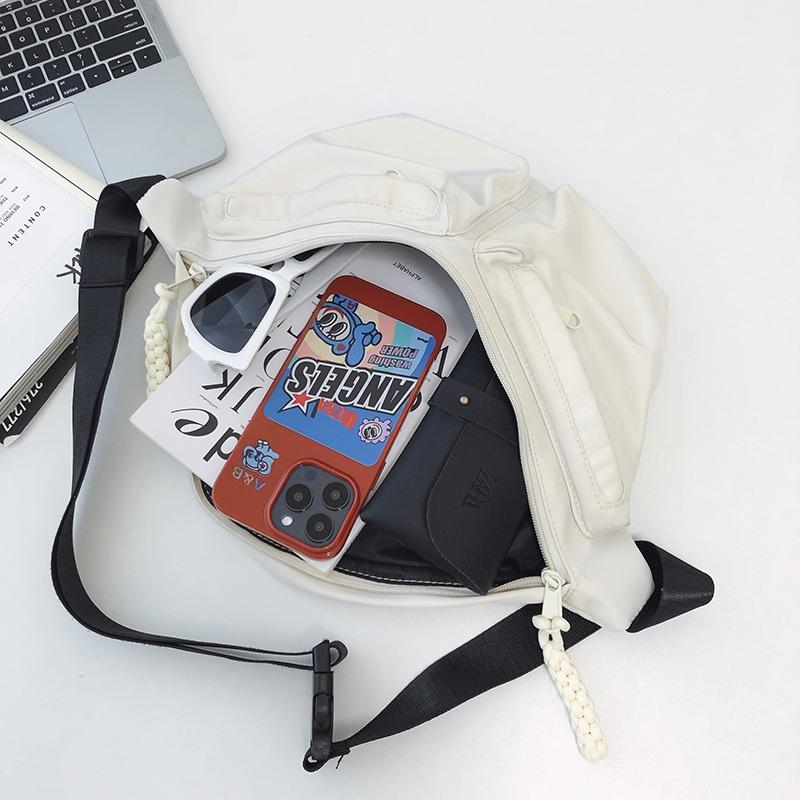 New Diagonal Span Chest Bag, Men's Shoulder Bag, Tooling, Student Sports Chest Bag, Waist Bag, Men's Messenger Bag, Pleated Bag.