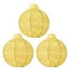 3Pcs Outdoor Hanging Christmas Light LED Illuminated Ornament Balls with 8 Lighting Modes And Timer Festive Sequin Ball for Porch Garden Decor