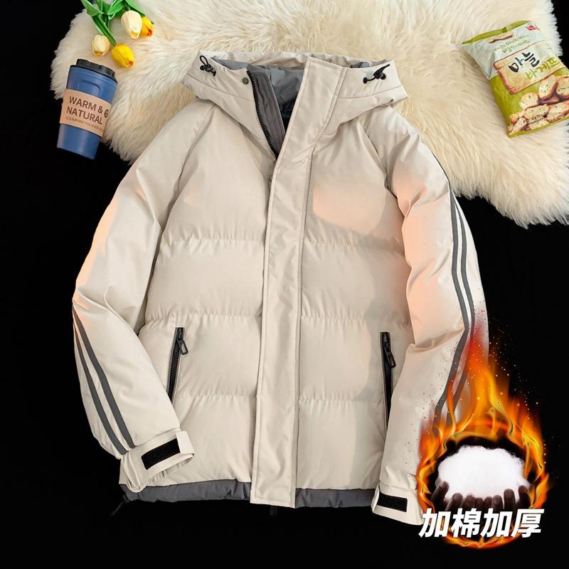 Cotton-padded men's young men's warm cotton-padded men's autumn and winter port wind flow loose thickened top men's clothing