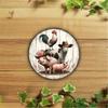 Vintage Farm Round Metal Wall Art Rustic Animal Decor Home Retro Tin Sign