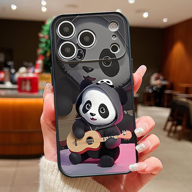 Guitar-playing Panda Case For iPhone 17 Pro Max Magnetic For Magsafe Skin Feeling Cover For iPhone 16 15 14 13 Pro Max