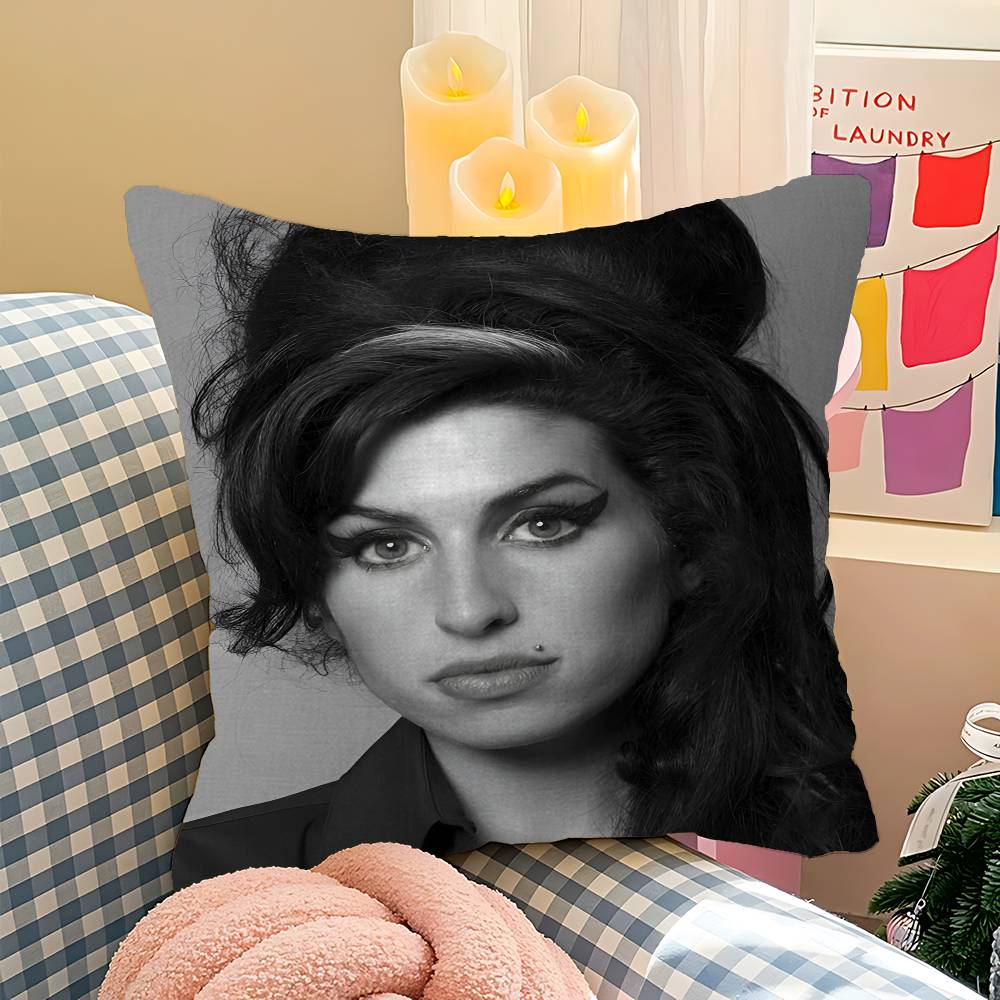 Beauty Woman A-Amy W-Winehouse Cushion Cover Car Throw Pillow Case For Sofa Car Christmas Gift 40x40cm 45x45cm
