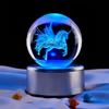Unicorn Wing 3D Crystal Ball Night Light with Rotating Colorful LED Bluetooth Base