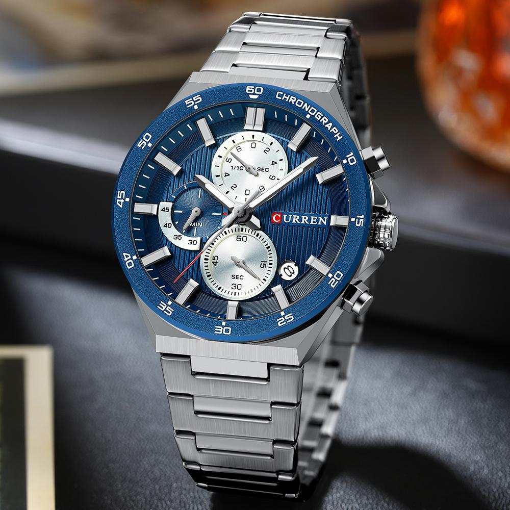 CURREN Herren Armbanduhr Wasserdicht Chronograph Herrenuhr Militär Top Marke Luxus Business Edelstahl Sport Männliche Uhr 8481