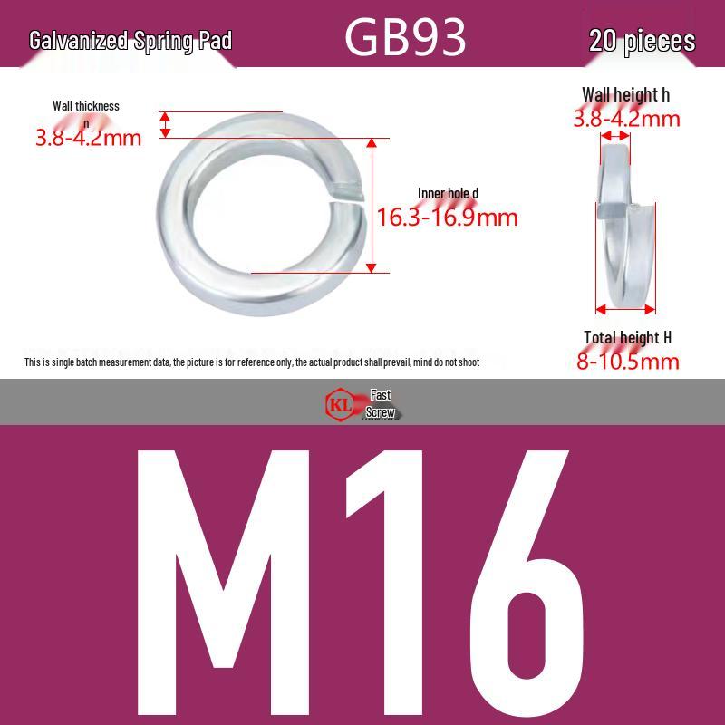 Galvanized Hex Nuts, Flat Washers, Spring Washers in M2-M48, Blue and White Zinc Coated
