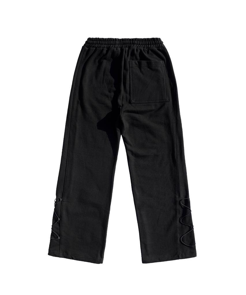HIDDEN BEHIND 3-Panel Side String Pants (Black)