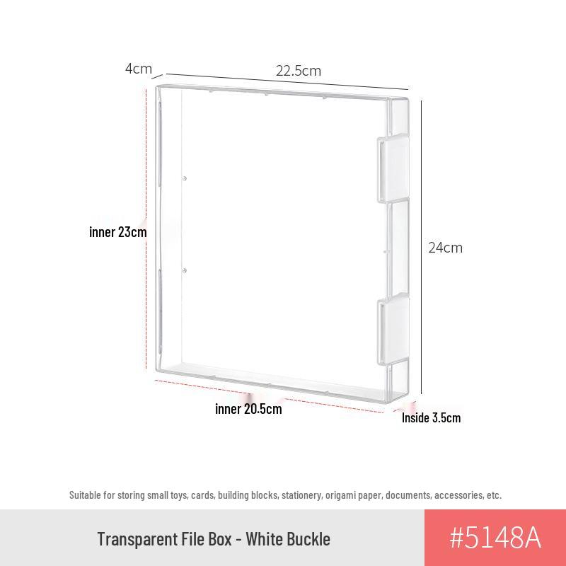 A4 Transparent Plastic Document Storage Box - Dustproof File Organizer