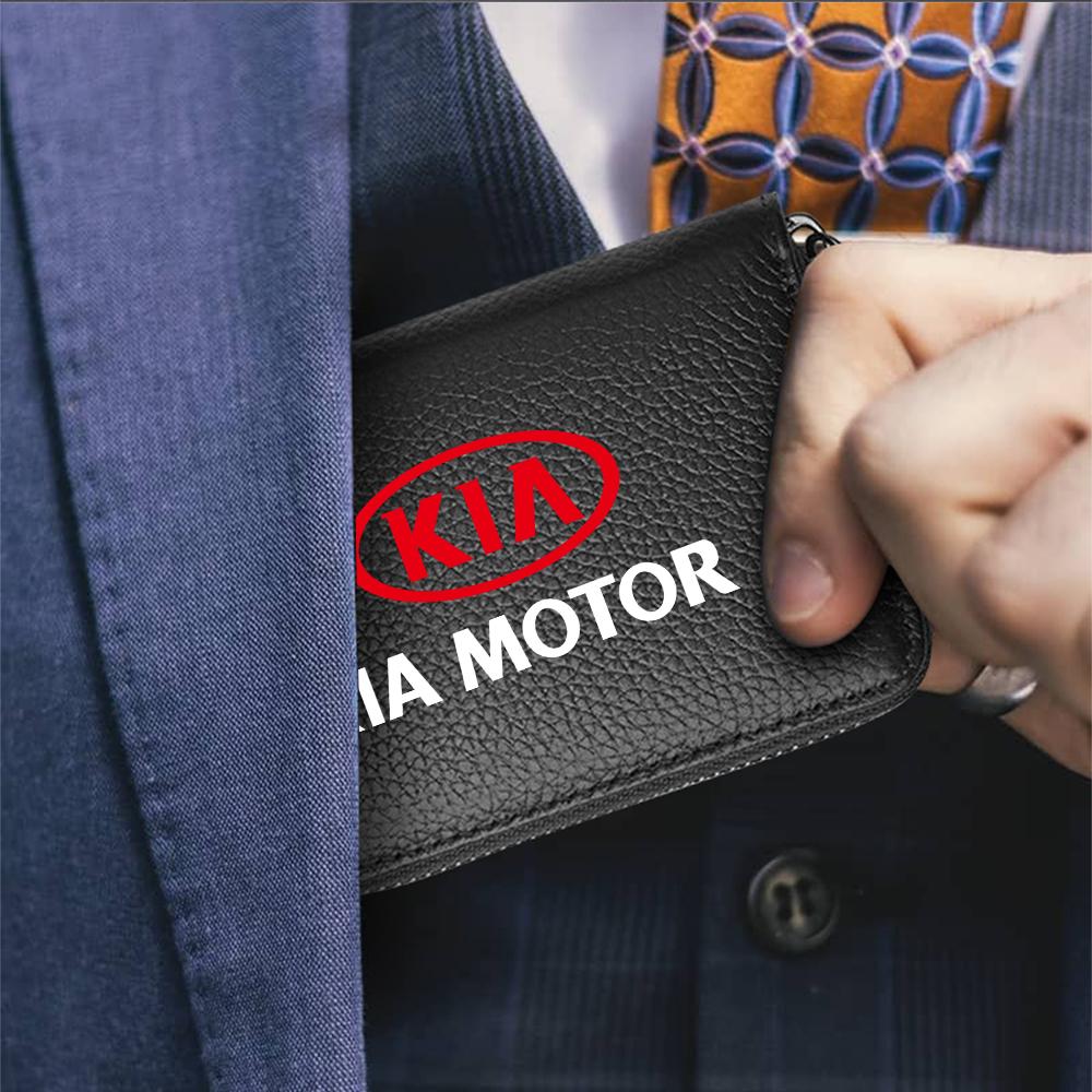 1pcs Leather Car ID Card Storage Bag Driver's License Wallet Business Case for Kia Sportage 3 Rio K2 Ceed Carnival Picanto Soul wszj80