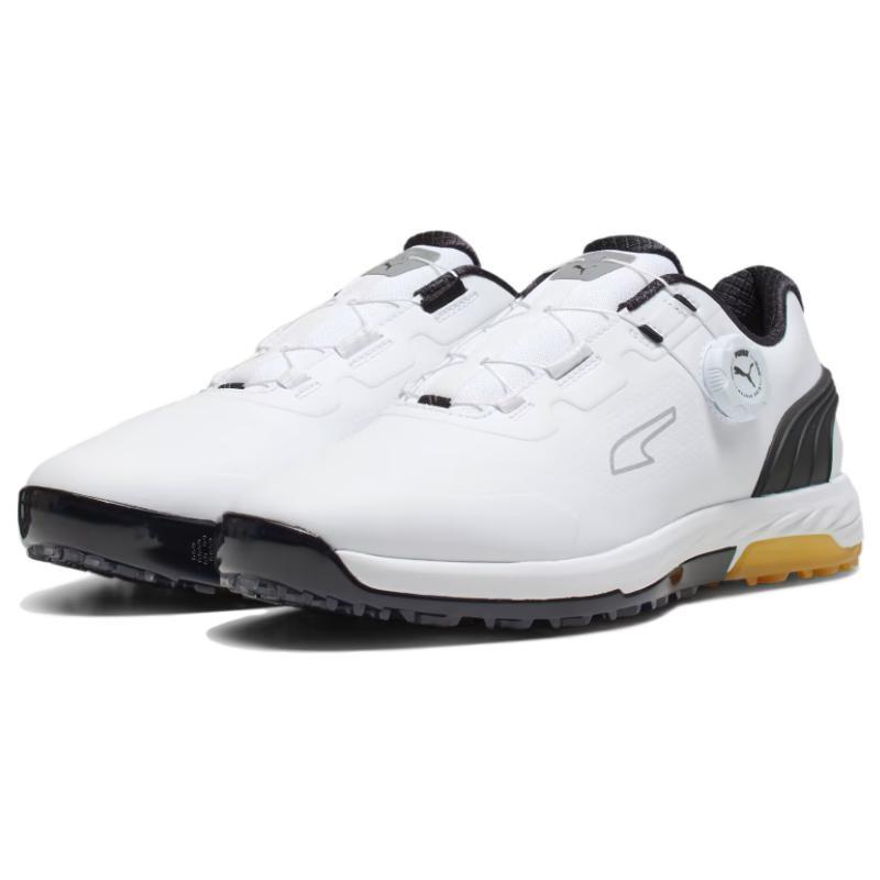 Puma Alphacat Nitro DISC Cushioning Abrasion Resistant Cushioning, Wear Resistant Low Top Golf Shoes Men's White Black 378920-06