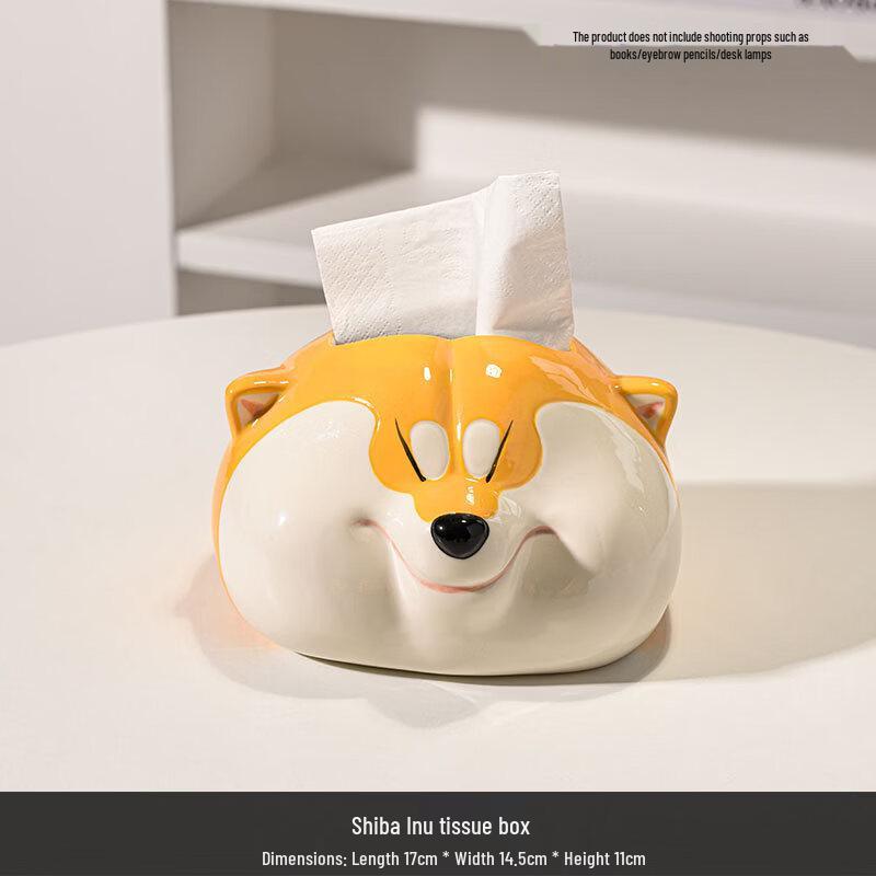 Shiba Inu Ceramic Tissue Box