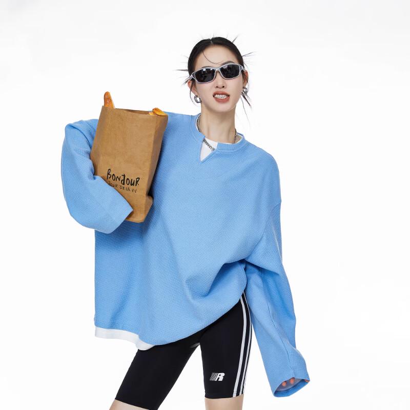 

ICH MODE Women s Waffle Knit Henley Pullover Top XL