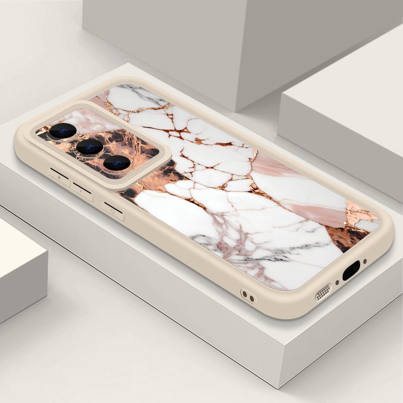 Purple Marble Pattern Case For Samsung S26 S25 Ultra S24 S23 Plus S22 S21 FE A54 A15 A25 A35 A55 A16 A26 A36 A56 A17 A27 A37 A57 5G Shockproof Cover