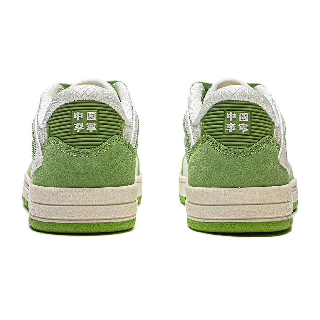 Li Ning We I Pros Stoßdämpfend Abriebfest Low Top Skateschuhe Damen Skateschuhe Grün Reisweiß AEPU062-4