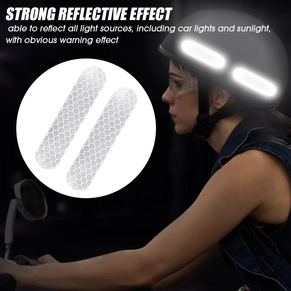 10Pcs Strong Reflective Stickers Car Reflector for Motorcycle Helmets Bikes Scooter Night Riding/Walking Reflective Warning Tape