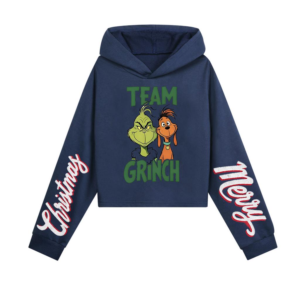 Kids' Casual Fashion Christmas Printed Long Sleeve Hooded Sweatshirt (No Drawstring)