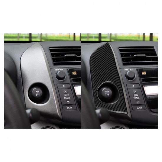 2Pcs Carbon Fiber Central Console Side Cover Trim For Toyota RAV4 2006-2012