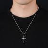 European and American Retro Cross Necklace Men's Pendant Neck Chain Versatile High-end Sweater Chain Women's Simple Jewelry Trend