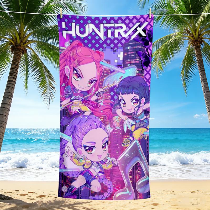 1Pc Huntrx Future Beats Beach Towel, Quick Dry, Multi-Use for Beach Pool Gym Yoga Home Travel, Christmas, Halloween, Xmas Gift Em92911