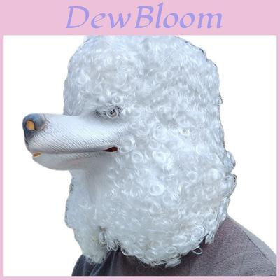 Poodle Animal Mask Latex Pet Dog Headgear Halloween Costume For Costume Parties