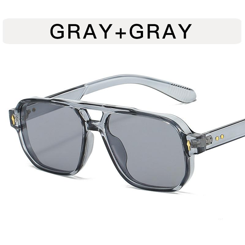 European American Style Sunglasses Women Double Bridge Rivets Decoration Men's Glasses Driving Hiking Man Sun Glass