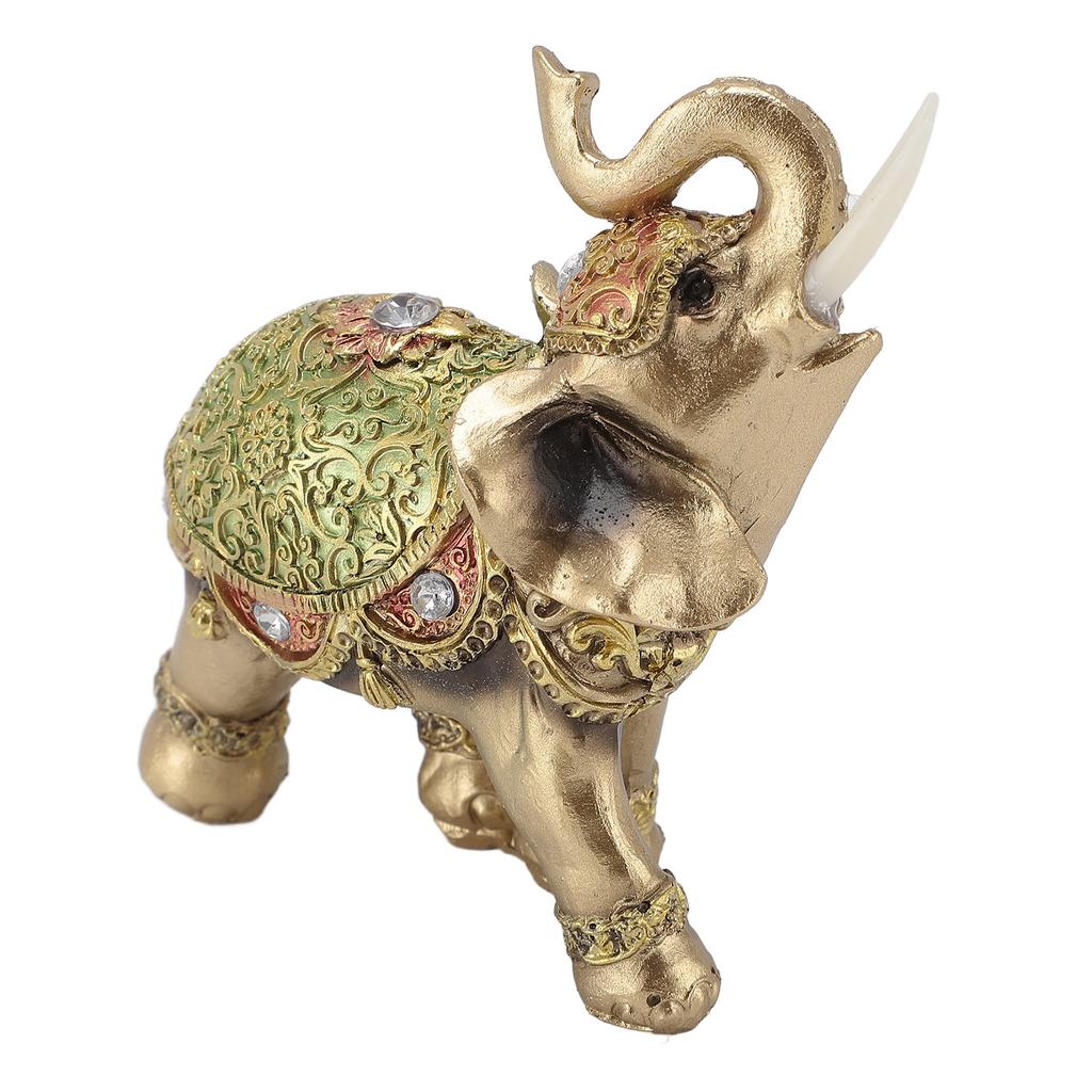 Elephant Statue Wealth Lucky Feng Shui Elephant Figurine Home Decor House Warming Present TV Cabinet Entryway