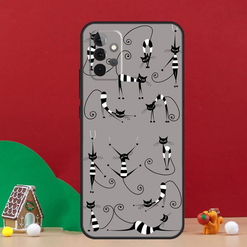 Cute Cartoon Cats Collage Case For Samsung Galaxy A55 A52 A32 A12 A33 A06 A16 A26 A36 A56 A15 A53 A13 A34 A54 A14 A17