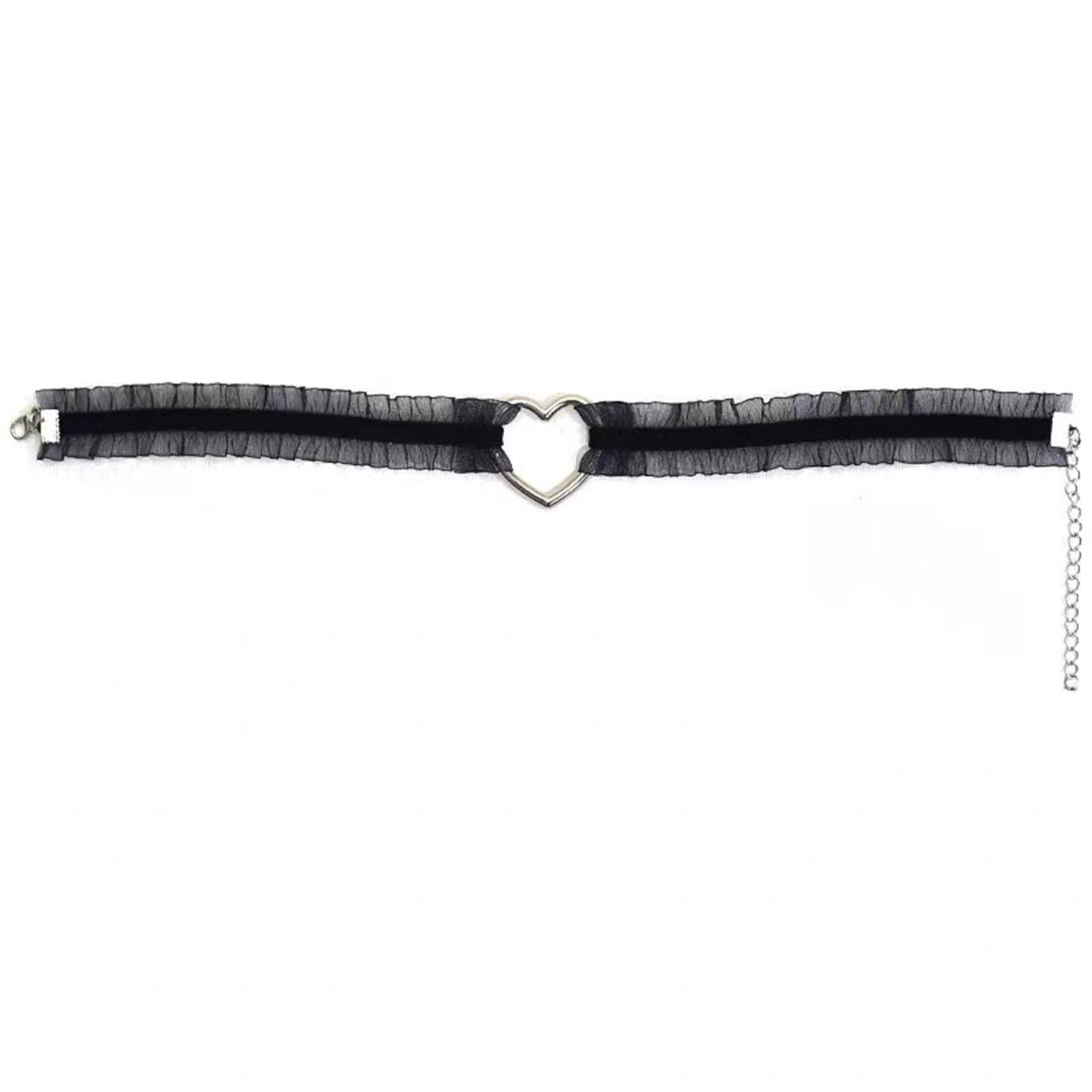 

Кружевное колье-колье для женщин и девочек, винтажный готический воротник в стиле панк-рок, ювелирные изделия, аксессуары в стиле готики, кружевной воротник в форме сердца, подарок