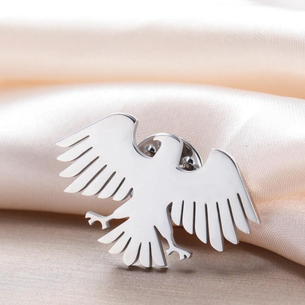 Teamer Syrian Eagle Pin Stainless Steel Brooch For Women Men Fashion Animal Jewelry Gift Suit Clothing Accessories 2026 New