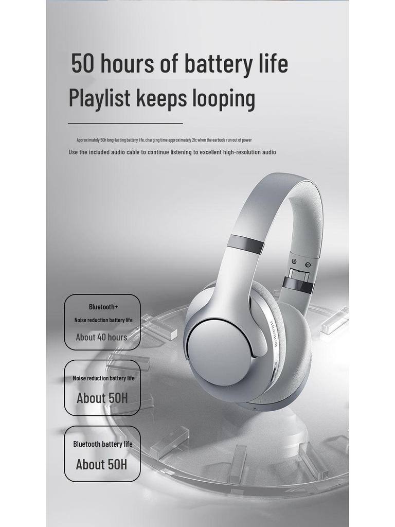 Ultra-Long Battery Life Over-Ear ANC Wireless Bluetooth Headphones with Full Coverage